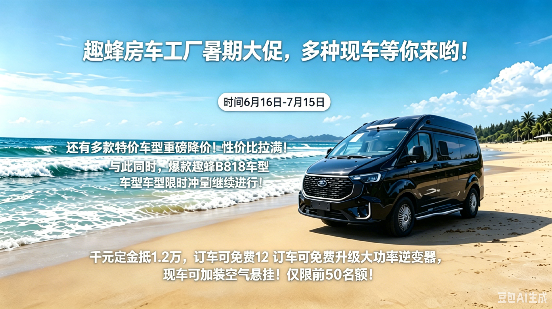 趣蜂房车暑期工厂现车大促进行中!